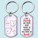 Custom Name Long Distance Friendship Gifts - Personalized Keychain