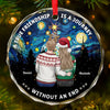 A True Friendship Is A Journey Without An End - Bestie Personalized Custom Circle Glass Ornament - Christmas Gift For Best Friends, BFF, Sisters