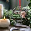 Custom Photo Hold Onto The Love That Never Fades Away - Memorial Personalized Custom Circle Glass Ornament - Sympathy Gift, Christmas Gift For Family Members