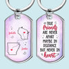 True Friends Keep Each Other In Heart - Bestie Personalized Custom Keychain - Gift For Best Friends, BFF, Sisters