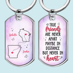 Custom Name Long Distance Friendship Gifts - Personalized Keychain