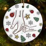 Custom Name Christmas Family Gifts for Mama - Personalized Ceramic Ornament