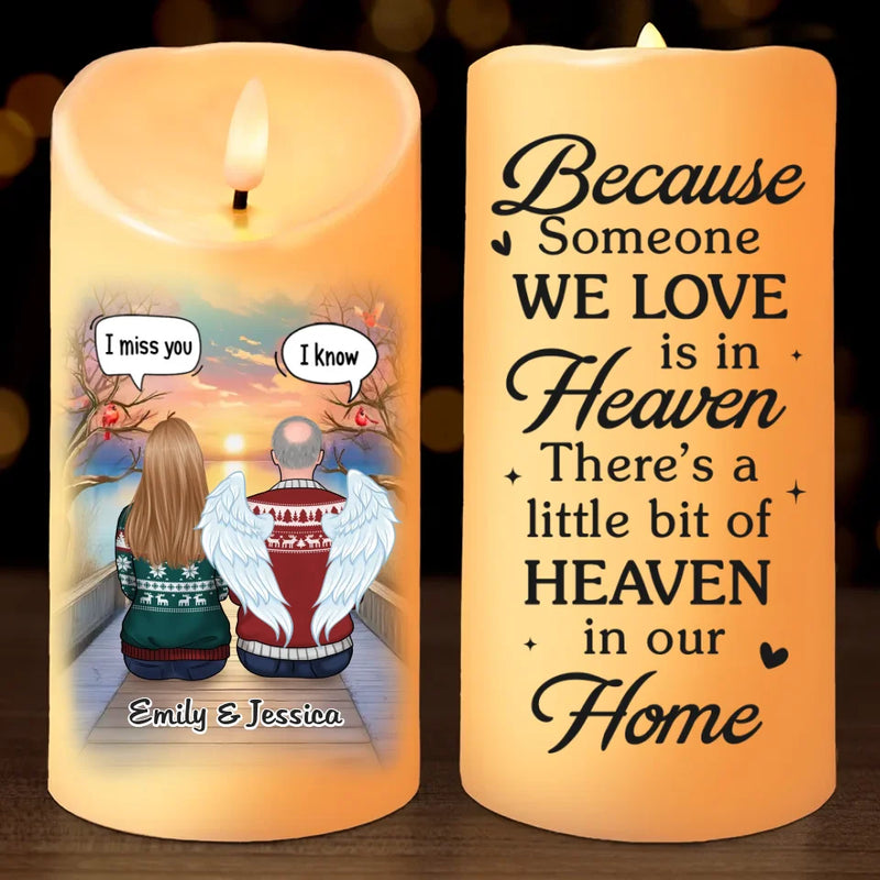 Remembered With A Smile - Memorial Personalized Custom LED Candle - Sympathy Gift, Christmas Gift For Family Members