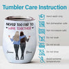 Never Too Far To Wine Together - Bestie Personalized Custom Wine Tumbler - Christmas Gift For Best Friends, BFF, Sisters