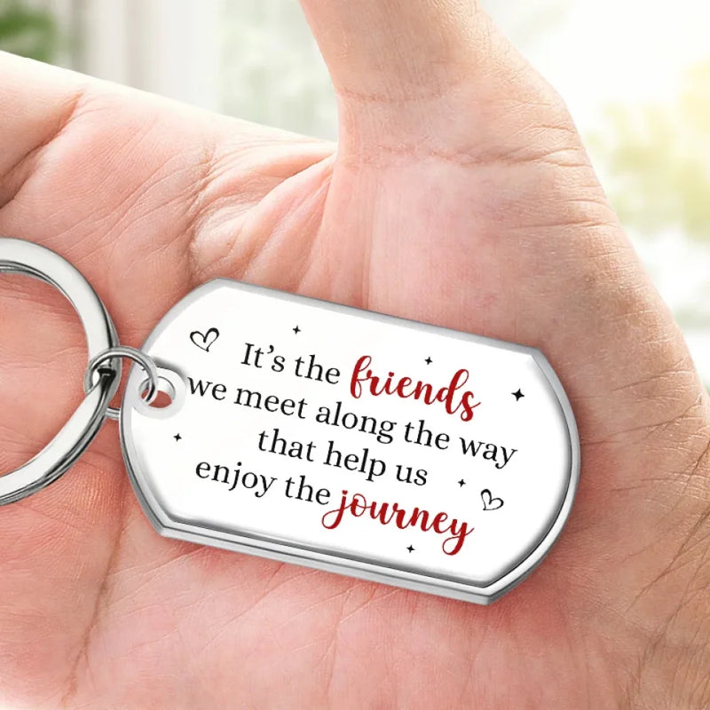 Custom Photo I Enjoy This Journey With You - Bestie Personalized Custom Keychain - Gift For Best Friends, BFF, Sisters