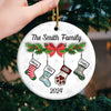 Let Your Christmas Stock Overflow With The Warmth And Joy Of Family - Family Personalized Custom 3D Inflated Effect Printed Ornament - Ceramic Round Shaped - Christmas Gift For Family Members