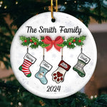 Custom Name Christmas Stocking Family Gifts - Personalized Ceramic Ornament