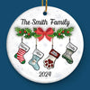 Let Your Christmas Stock Overflow With The Warmth And Joy Of Family - Family Personalized Custom 3D Inflated Effect Printed Ornament - Ceramic Round Shaped - Christmas Gift For Family Members