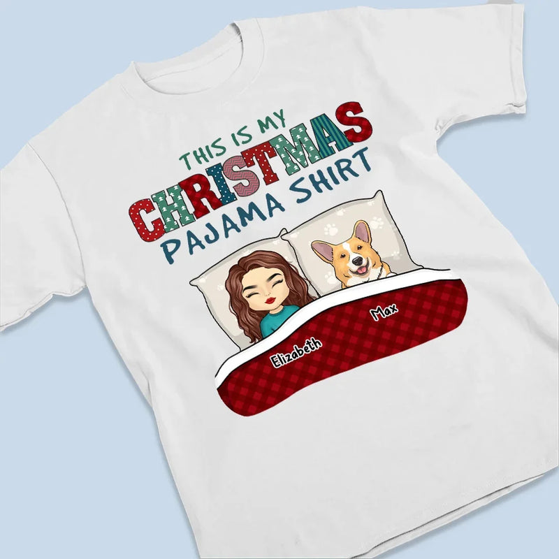 This Is My Christmas Pajama Shirt - Dog & Cat Personalized Custom Unisex T-shirt, Premium T-shirt, Hoodie - Christmas Gift For Pet Owners, Pet Lovers