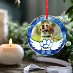 Custom Pet Photo Memorial Gifts for Dog Lovers - Personalized Glass Ornament