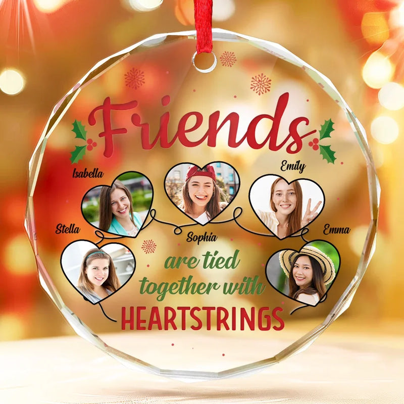 Custom Photo We Keep This Friendship In The Photographs - Bestie Personalized Custom Circle Glass Ornament - Christmas Gift For Best Friends, BFF, Sisters