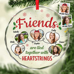 Custom Photo Friends Christmas Gifts - Personalized Glass Ornament