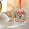 Custom Photo We Keep This Friendship In The Photographs - Bestie Personalized Custom Circle Glass Ornament - Christmas Gift For Best Friends, BFF, Sisters