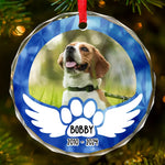 Custom Pet Photo Memorial Gifts for Dog Lovers - Personalized Glass Ornament