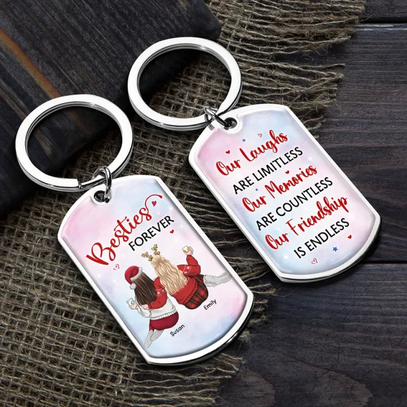 Our Friendship Is Endless - Bestie Personalized Custom Keychain - Gift For Best Friends, BFF, Sisters