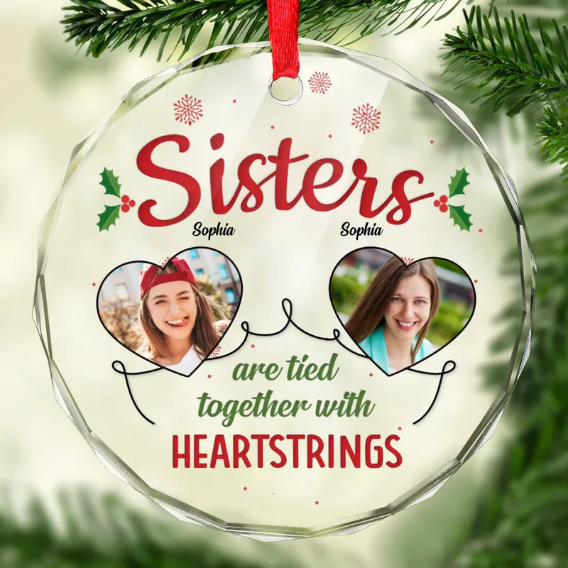 Custom Photo We Keep This Friendship In The Photographs - Bestie Personalized Custom Circle Glass Ornament - Christmas Gift For Best Friends, BFF, Sisters
