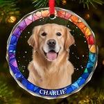 Custom Pet Photo Christmas Gifts - Personalized Glass Ornament