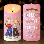 Custom Name Funny Christmas Gifts for Friends - Personalized LED Candle