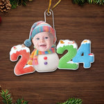 Custom Baby Photo 2024 Christmas Keepsake - Personalized Ornament