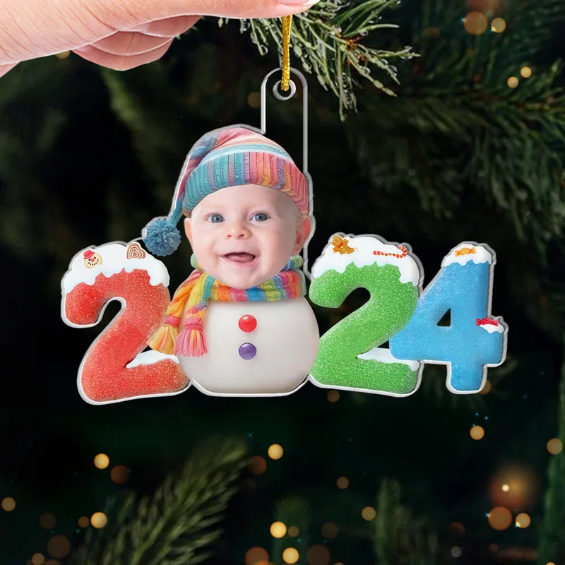 Custom Baby Photo 2024 Christmas Keepsake - Personalized Ornament