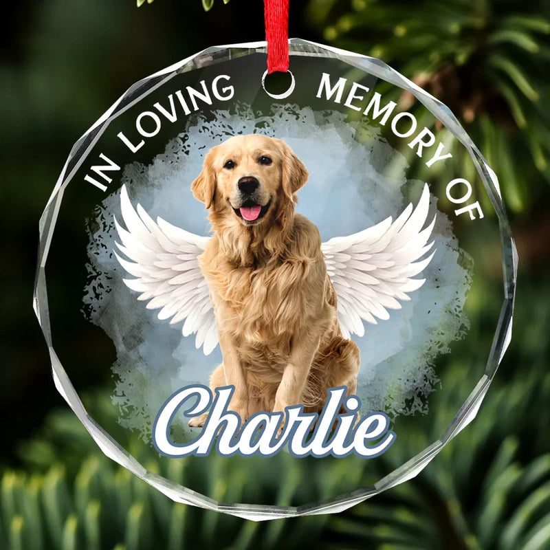 Custom Photo Where There Is Love, There Is No End - Memorial Personalized Custom Circle Glass Ornament - Sympathy Gift, Christmas Gift For Pet Owners, Pet Lovers