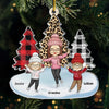 Cherish Every Moment With Family - Family Personalized Custom Ornament - Acrylic Custom Shaped - Christmas Gift For Grandma, Grandpa