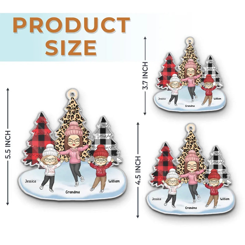 Cherish Every Moment With Family - Family Personalized Custom Ornament - Acrylic Custom Shaped - Christmas Gift For Grandma, Grandpa