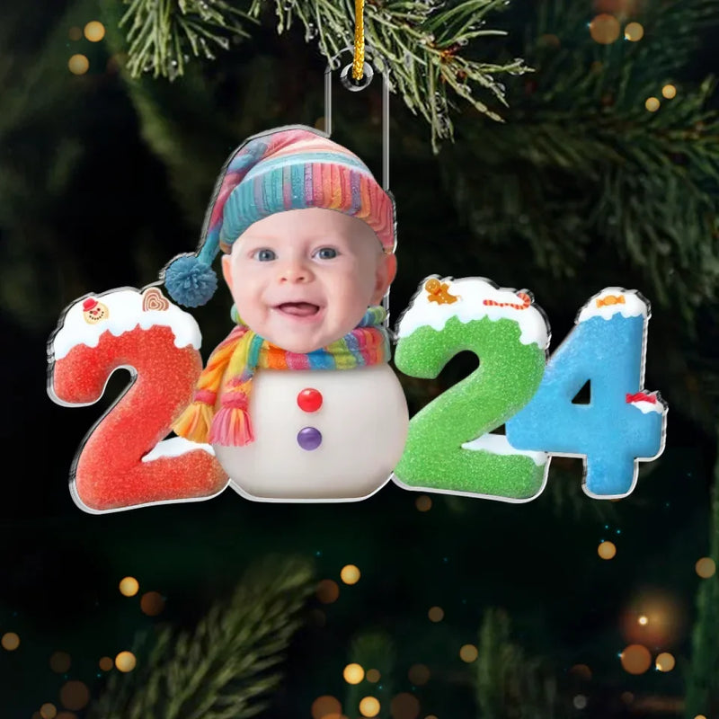 Custom Baby Photo 2024 Christmas Keepsake - Personalized Ornament