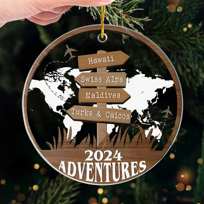 Travel Far And Make Memories That Last - Travel Personalized Custom Ornament - Acrylic Custom Shaped - Christmas Gift For Family Members, Gift For Adventure Travel Lovers