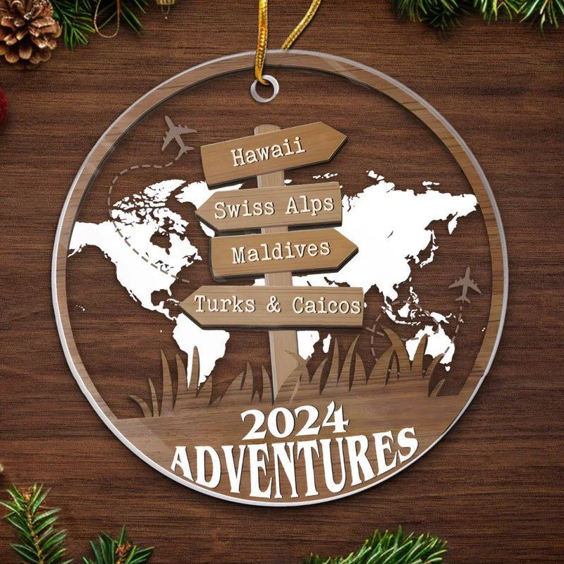Travel Far And Make Memories That Last - Travel Personalized Custom Ornament - Acrylic Custom Shaped - Christmas Gift For Family Members, Gift For Adventure Travel Lovers