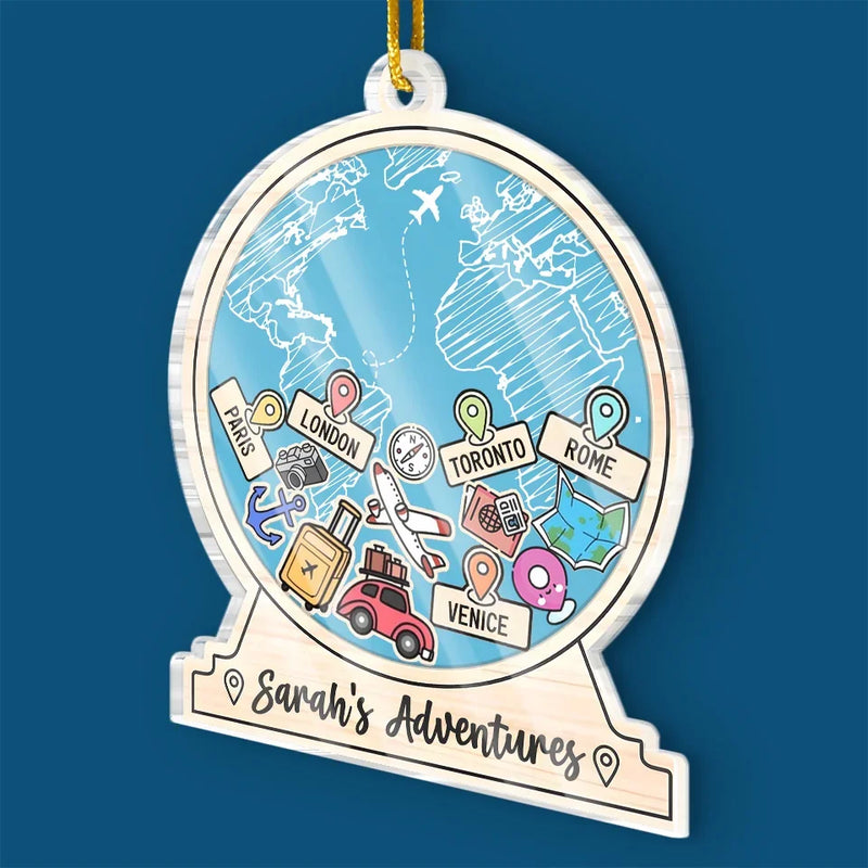 The Journey Itself Is My Home - Travel Personalized Custom Ornament - Acrylic Custom Shaped - Christmas Gift For Family Members, Gift For Adventure Travel Lovers
