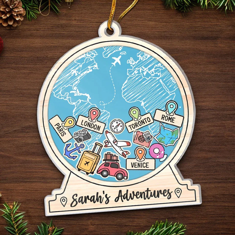 The Journey Itself Is My Home - Travel Personalized Custom Ornament - Acrylic Custom Shaped - Christmas Gift For Family Members, Gift For Adventure Travel Lovers