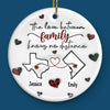 The Love Between Family Knows No Distance - Family Personalized Custom 3D Inflated Effect Printed Ornament - Ceramic Round Shaped - Christmas Gift For Family Members