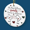The Love Between Family Knows No Distance - Family Personalized Custom 3D Inflated Effect Printed Ornament - Ceramic Round Shaped - Christmas Gift For Family Members
