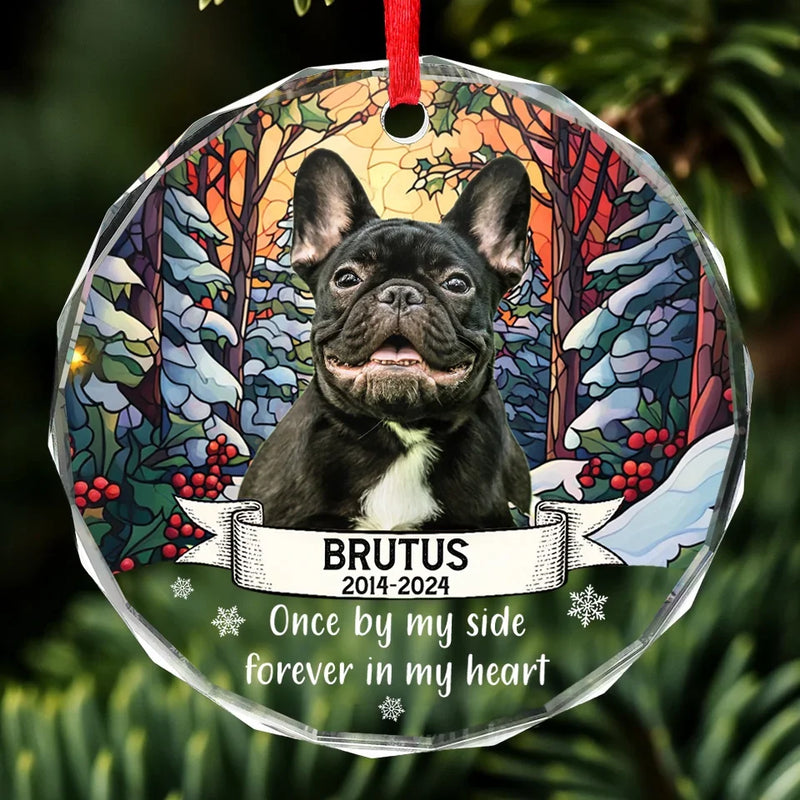 Custom Photo You Were More Than A Pet, You Were Family - Memorial Personalized Custom Circle Glass Ornament - Sympathy Gift, Christmas Gift For Pet Owners, Pet Lovers