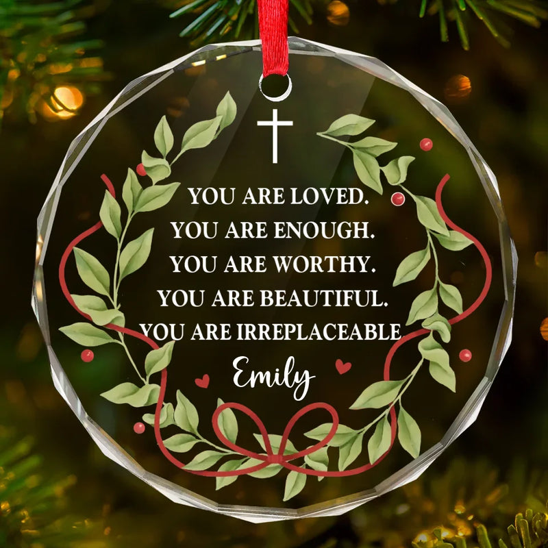 Custom Name Christian Encouragement Gifts - Personalized Glass Ornament