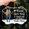 A True Friendship Is A Journey Without An End - Bestie Personalized Custom Ornament - Acrylic Benelux Shaped - Christmas Gift For Best Friends, BFF, Sisters