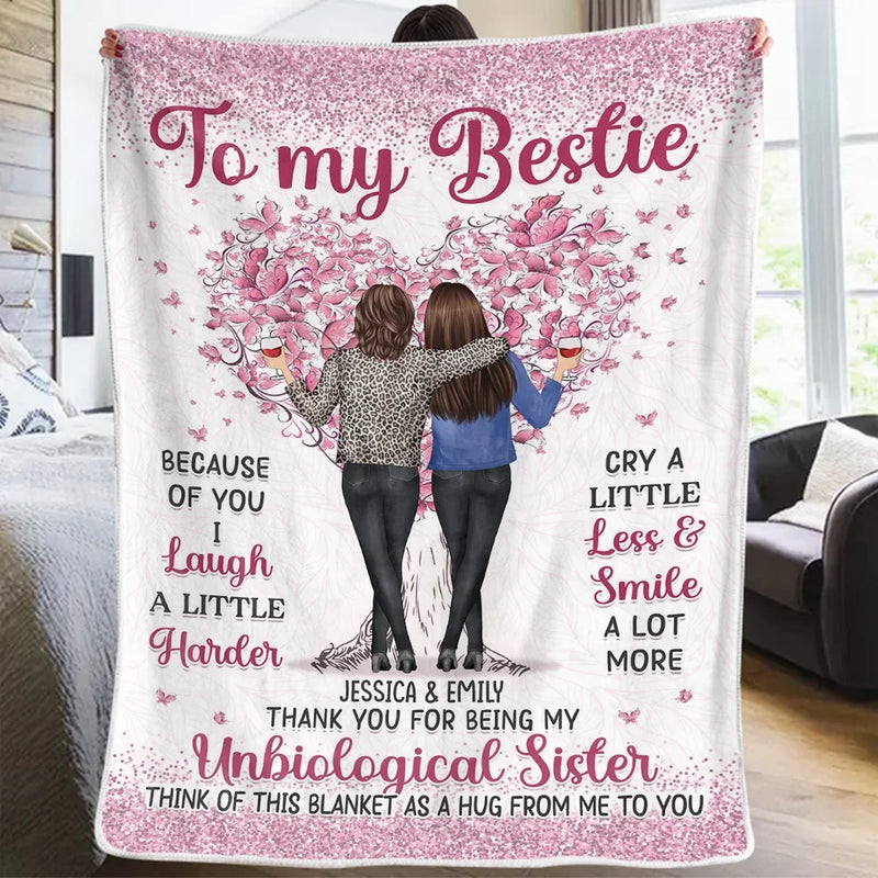 Custom Name Sister Gifts for Bestie - Personalized Blanket