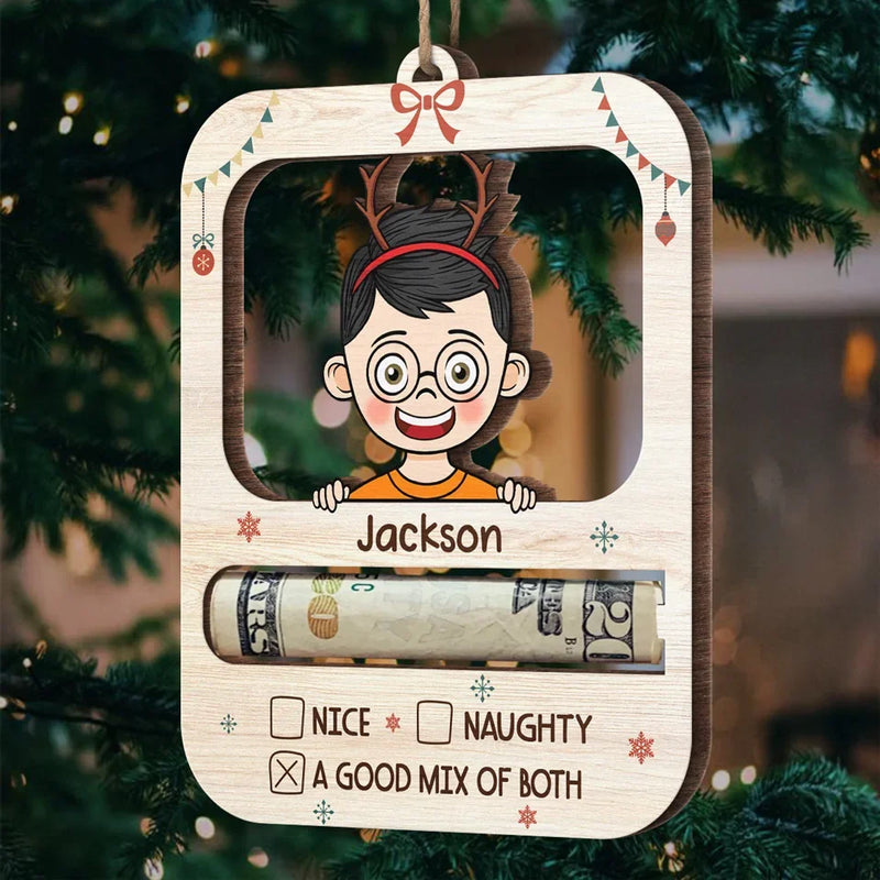 A Family Is A Team Of Love - Family Personalized Custom Ornament, Money Holder - Wood Custom Shaped -  Christmas Gift For Family Members