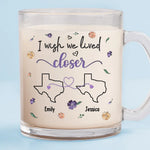 Custom Name Long Distance Couple Gifts - Personalized Glass Mug
