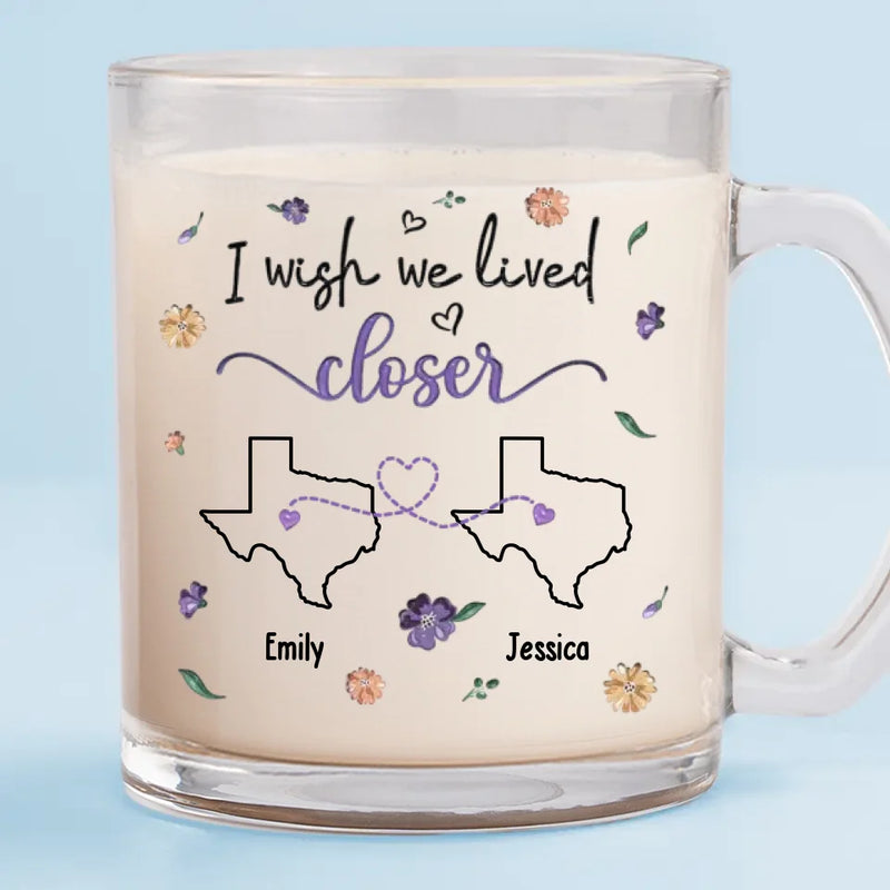 Custom Name Long Distance Couple Gifts - Personalized Glass Mug