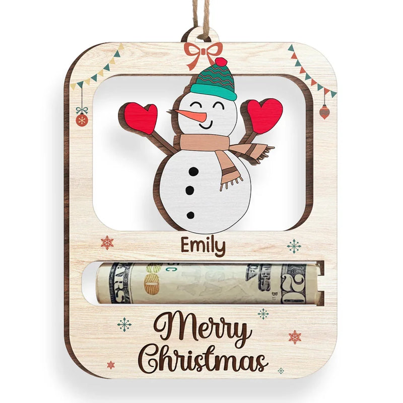 Family Makes Everything Better - Family Personalized Custom Ornament, Money Holder - Wood Custom Shaped -  Christmas Gift For Family Members