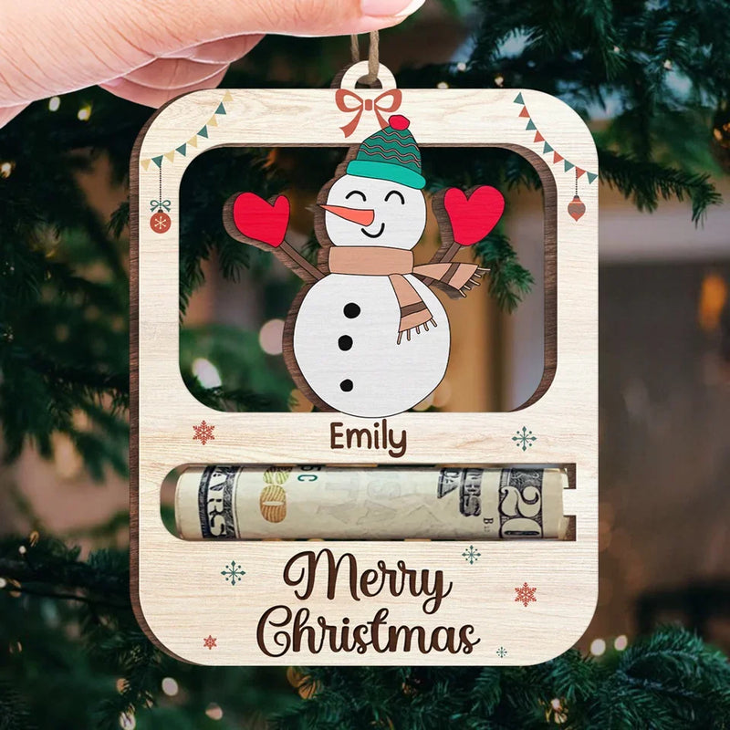 Family Makes Everything Better - Family Personalized Custom Ornament, Money Holder - Wood Custom Shaped -  Christmas Gift For Family Members