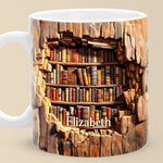 Custom Name Bookshelf Gifts for Book Lovers - Personalized Mug