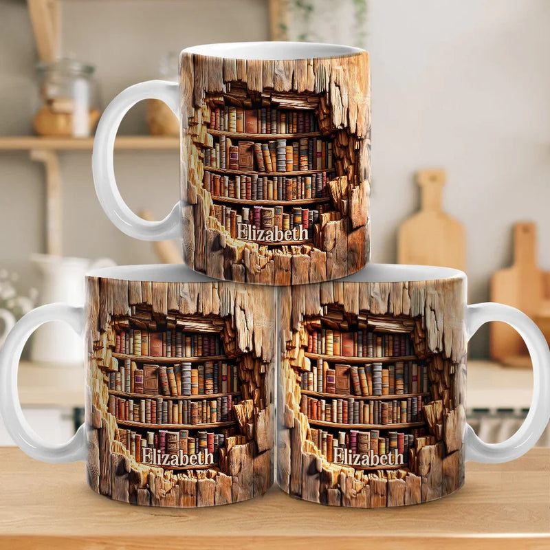 Custom Name Bookshelf Gifts for Book Lovers - Personalized Mug