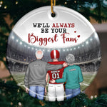 Custom Name Football Fan Family Gifts - Personalized Ceramic Ornament
