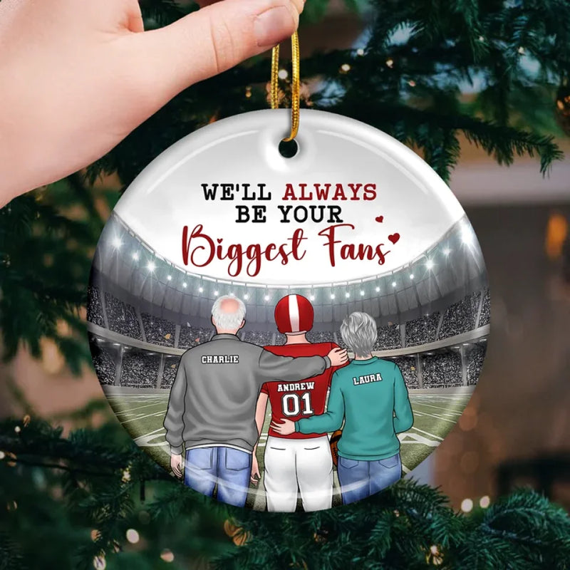 There Is No Changing My Love For You, My Child - Family Personalized Custom Ornament - Ceramic Round Shaped - Christmas Gift For Family Members, Sport Lovers, Sport Players