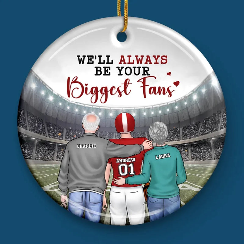 There Is No Changing My Love For You, My Child - Family Personalized Custom Ornament - Ceramic Round Shaped - Christmas Gift For Family Members, Sport Lovers, Sport Players