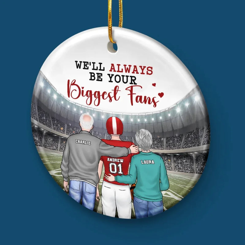 There Is No Changing My Love For You, My Child - Family Personalized Custom Ornament - Ceramic Round Shaped - Christmas Gift For Family Members, Sport Lovers, Sport Players