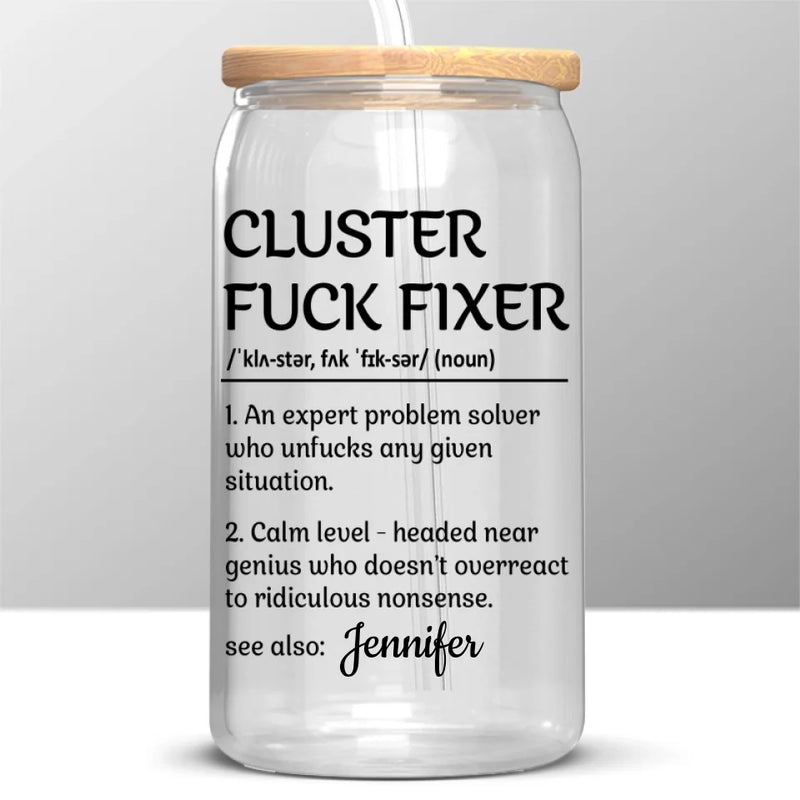 Happiness Is Having Great Coworkers - Coworker Personalized Custom Glass Cup, Iced Coffee Cup - Christmas Gift For Coworkers, Work Friends, Colleagues